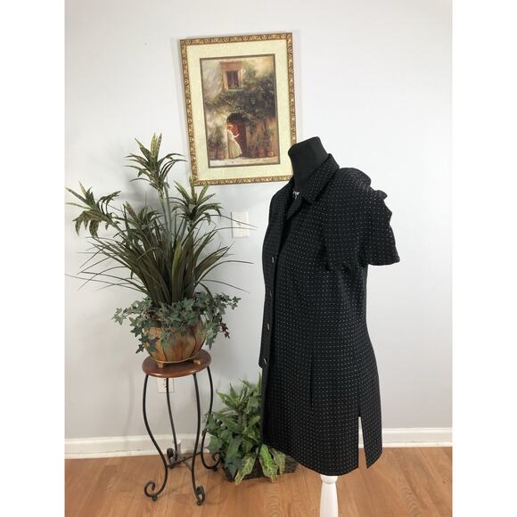 Dress Barn Woman Jacket Coat Black & White 6 Pockets Long Sleeve Clueless Preppy - Picture 6 of 11